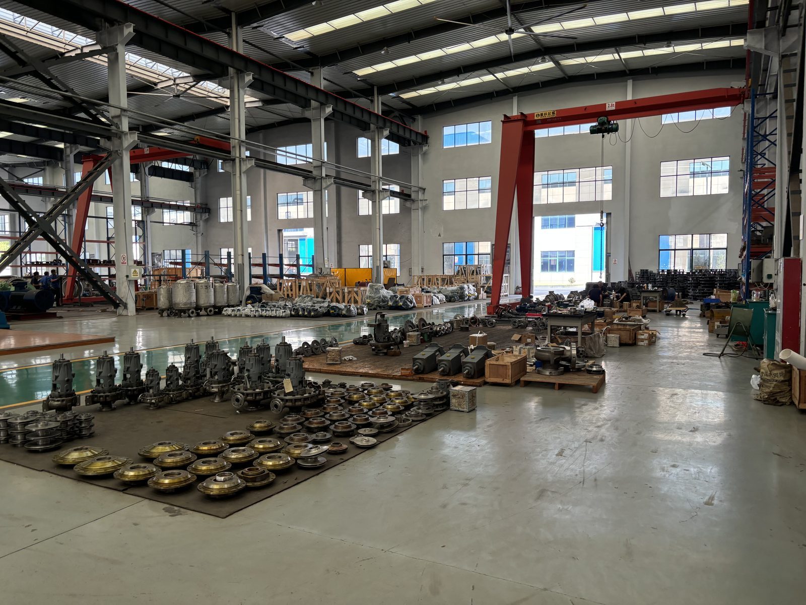 Assembly workshop and pump components